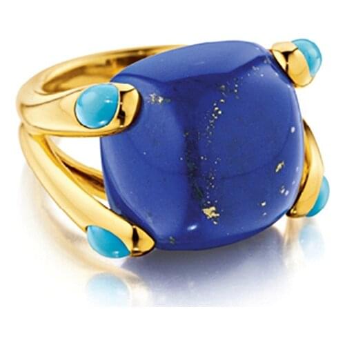 New Elegant Pink Tourmaline Candy Series Engagement Fine Jewelry Gift Electroplated 18K Gold Convex Round Amethyst Sapphire Ring