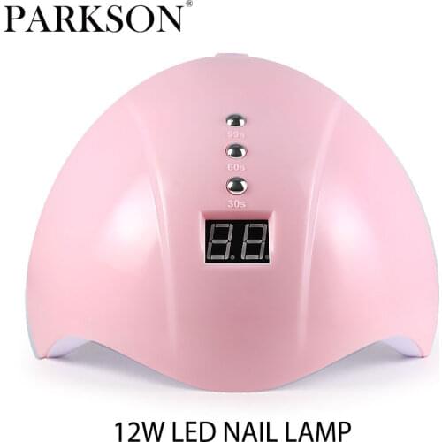 Parkson UV LED Nail Lamp 12W Portable USB Cable Home Use Connector Drying Nails Lamp 30/60/90s Timer Varnish Nail Art Lamp Dryer
