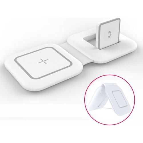 For iPhone 12 12 Pro Max 12 Mini Magnetic Wireless Charger 2 in 1 Folding Fast Charging Wireless Charger For Apple watch Airpods