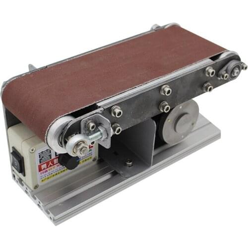 Small Abrasive Belt Machine Electric Sander Belt Grinder Desktop Multifunction Polisher Metal Woodworking Sanding Machine Tools