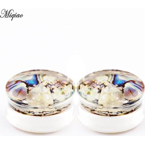 Miqiao 2pcs New European and American Abalone Shell Ears 4mm-25mm Exquisite Piercing Jewelry