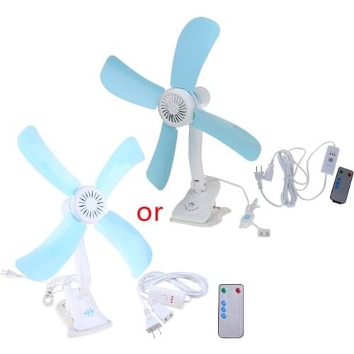 Multifunction Electric Fan Mute Wall Hanging Clip Fans Foldable Holder Air Fan With Remote Control