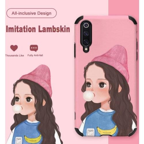 ASINA Cartoon Case For Xiaomi Mi10 11Ultra 9 8 Poco F3 X2 Capa Imitation Lambskin Cases For Xiaomi Redmi Note 9 8 7 Cover Women