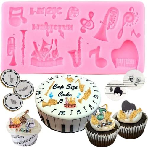 Musical Instrument Note Silicone Mold Cupcake Topper ​​Chocolate Fondant Mould Cake Decorating Tools Kitchen Baking Accessories