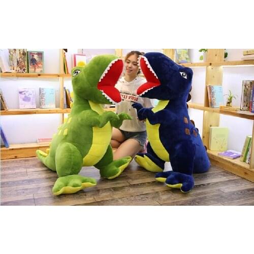 Stuffed toy huge 150cm cartoon dinosaur plush toy opening mouth dinosaur soft doll sleeping pillow Christmas gift b2006