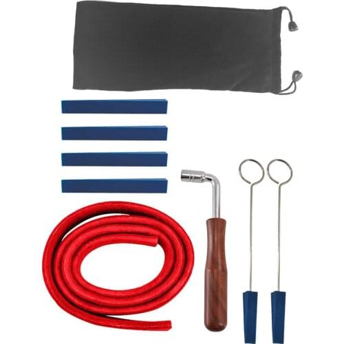 9pcs Piano Maintenance Kit with Temperament Strip Musical Piano Tuning Maintenance Tools Kit with Rubber Mute Wrench