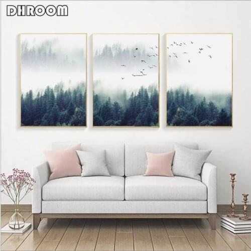 Forest Landscape Wall Art Poster and Print Nordic Decoration Canvas Painting Decorative Picture for Living Room Home Decor