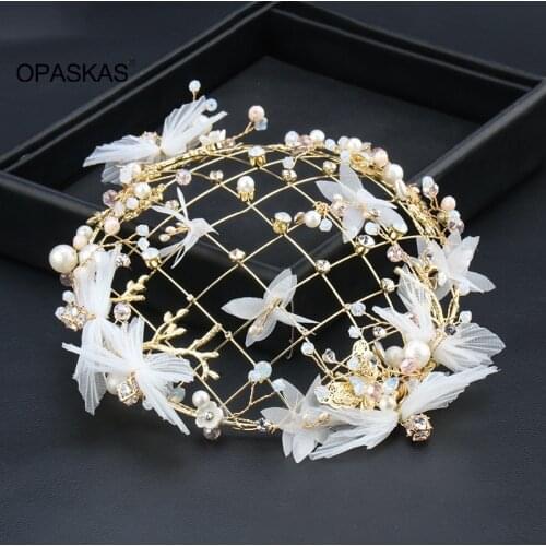 Floral Beaded Headpiece Tassels Headband Bridal Hair Hoop Hair Accessories for Long and Short Hair PT