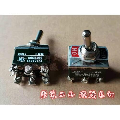 Original New 100% button switch KNG2-202 6A250V shaking head rocker switch 6pin 2gear screw feet