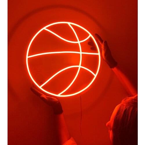 Custom Waterproof Flex Neon Sign Basketball Shape Led Neon Light Sign Birthday gift for boyfriend and boys
