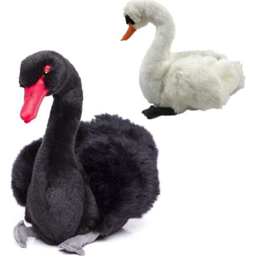 Realistic Swan Animal Plush Stuffed Doll Kids Toy Home Office Desktop Decoration used an ornament on the desk at home or office