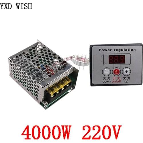 SCR Voltage Regulator Dimmer 4000W 220V AC Power Regulator 4KW Electric Motor Speed Controller Thermostat For Small Motors