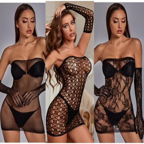 Sexy lingerie sets hot Dress and gloves set Exotic costumes Maid costume cosplay dresses intimates lenceria sensual mujer slip