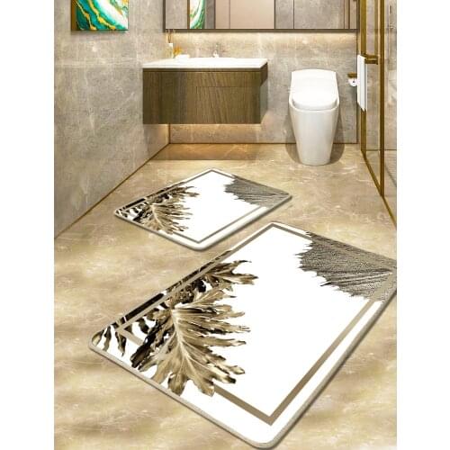OceanLand Modern Washable 2-Set Bathroom Carpet Doormat Home Vivid Color Quality Easy to Clean.Elegance Stylish Modern