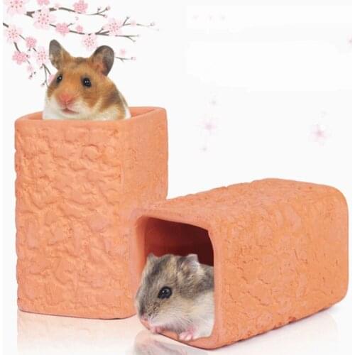 Terracotta Pet Hamster Guinea Pig House Cage Plastic Cute Small Pet Bedroom House Toy casa para Hamster House for Playing