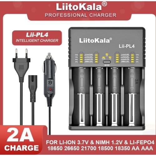 Liitokala Lii-PL4 402 18650 charger 1.2V 3.7V 3.2V 3.85V AA/AAA 26650 10440 14500 16340 25500 NiMH lithium battery smart charger