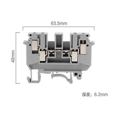 [VK] UDK4 UD-K4 Double in Double out Din Rail Electrical Conductor Terminal Block Connector 100PCS/LOT