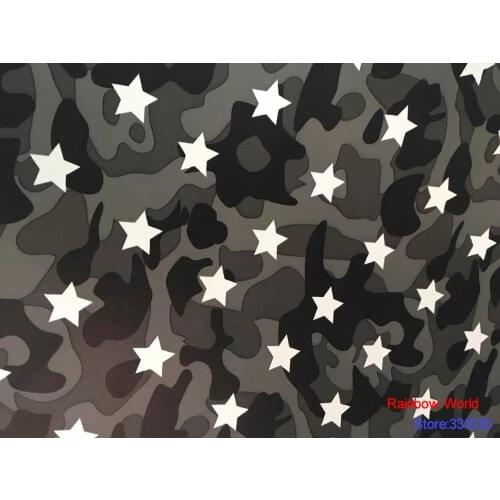High Quality grey star grey pattern Faux PU Leather fabric for DIY sewing sofa table shoes bags bed material(1 yard)