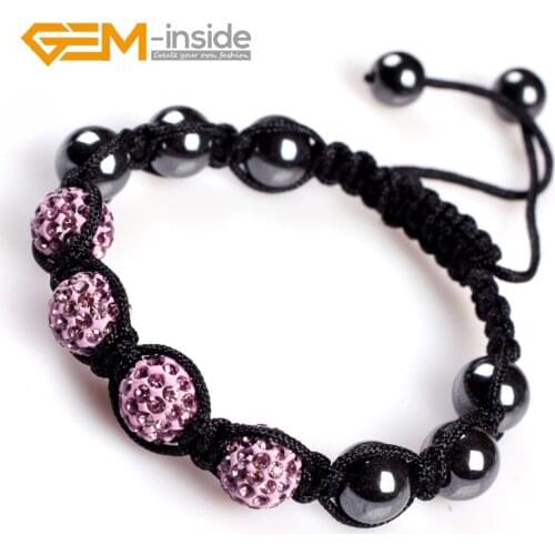 Assorted Colors 10mm Rhinestone Czech Crystal Ball Hand-knotted Bracelet For Women Adjustable Size Wholesale Fashion Gifts