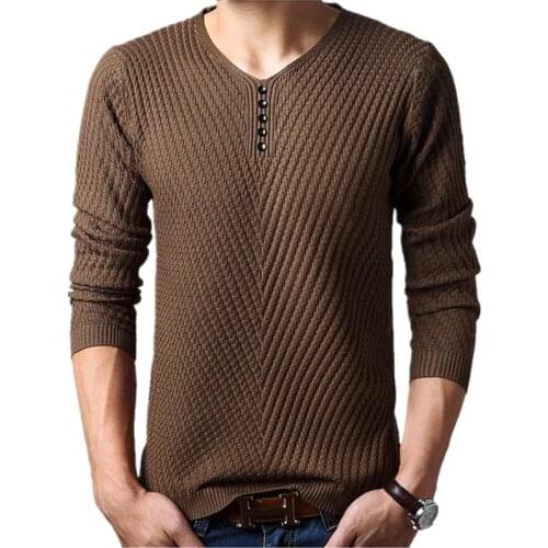 M-4XL Winter Henley Neck Sweater Men Cashmere Pullover Christmas Sweater Mens Knitted Sweaters Pull Homme Jersey Hombre 2020
