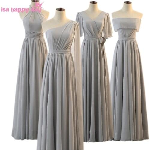 9 styles formal chiffon Gray bridesmaid plus size bridemaids dress women dresses new fashion 2020 under 100 new a line W4138
