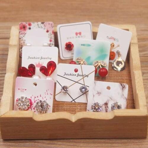 100pcswhite /brown earring card Fashion pendant charm Cards Hang Favor Label Tag For Jewelry Making Diy Accessories Wholesale