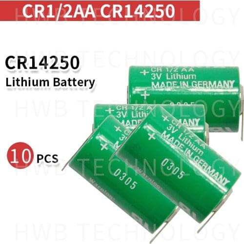 10X 100% Original Brand New CR1/2AA CR14250 3V 950mAh PLC CNC Li-ion Battery With Pins Free Shipping Made in Germany