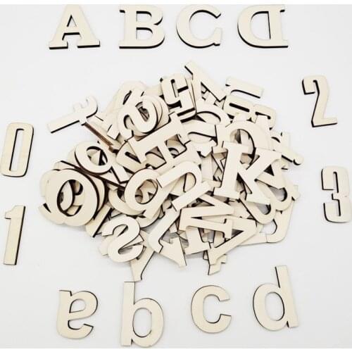 124 Pcs Mixed With Wooden Numbers And Letters As Educational Props For Children