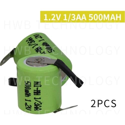 2 Pieces/lot KX Original New 1.2V 1/3AA 500mAh Ni-Mh 1/3 AA Ni-Mh Rechargeable Battery With Pins Free Shipping