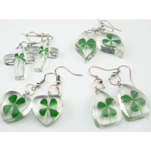 20 pcs four leaf clover natural shamrock mix style jewelry
