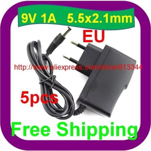 5 pcs Free Shipping 9V1A AC/DC Power Adapter For Arduino MEGA2560 DUE UNO EU Charger