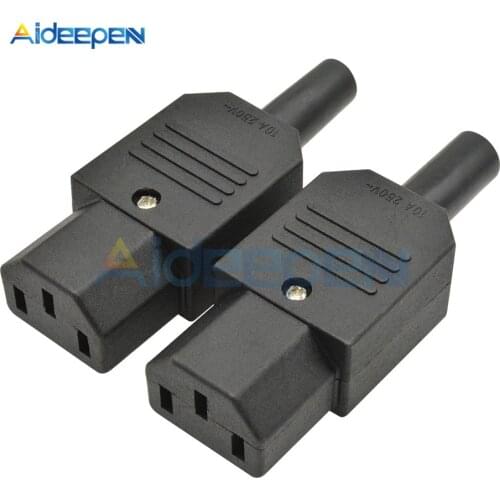 5PCS/Lot AC-013A AC 250V 10A Female Power Adapter 3 Terminals IEC320 C13 AC Power Connector 3 Pins Iron Core