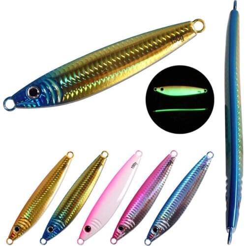 5PCS Deep sea Fishing Glow Stripe Jigging Slow Jig Lure Jigbait spoon baits 120/150/200/250g