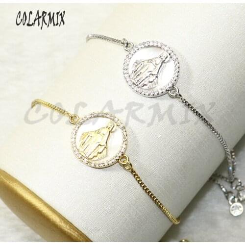 8 Pcs Religion jewelry Jesus bracelets mix colors charm bracelets zircon accessories jewlery for women 9592