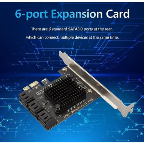 PCIe to SATA Adapter SATA III to PCI Express 3.0 X4 Expansion Card 6 Ports For HDD ASMedia ASM1166 SATA3.0 PCIe SATA Controller