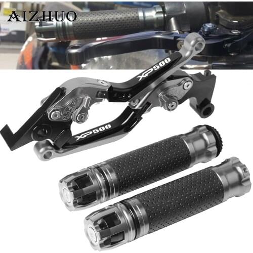 Motorcycle CNC Aluminum Brake Clutch Lever Extendable+Handle Grips Handlebar For YAMAHA XP500 XP 500 2010 2011