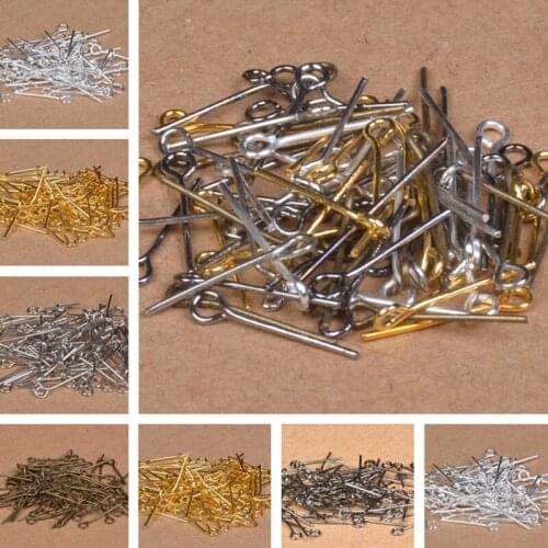 Wholesale 200pcs/lot 16-45mm Antique Bronze/Rhodium/Gold/Silver Color Eye Pins Head Pin DIY Jewelry Making Accessories Craft