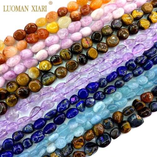 Wholesale Gravel 8-10MM Natural Amethysts Kunzites Lapis Lazuli Pietersite Stone Beads For Jewelry Making DIY Bracelet Necklace