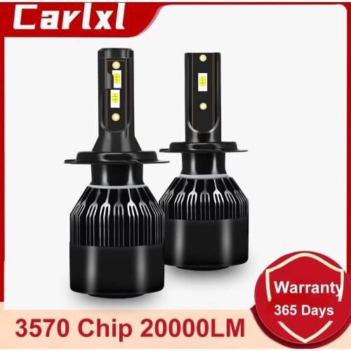 Carlxl H4 Led Headlight for Auto Super LED Bulb for Car Light Bulb H1 H7 LED H11 9005 9006 HB3 HB4 20000LM 12V Diode Lamps 6000K