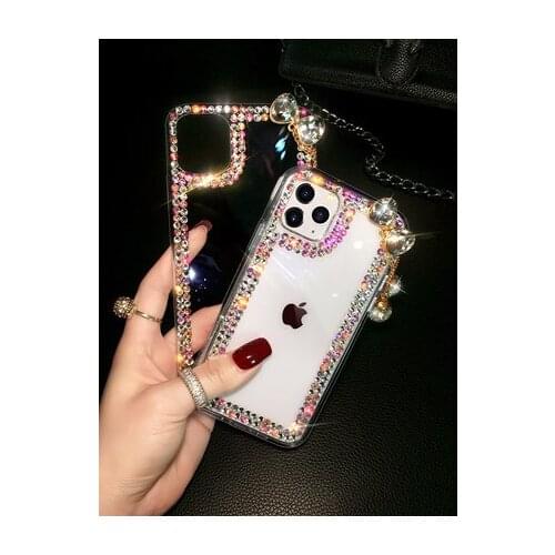 Luxury Bling Crystal Diamond Pendant Case Cover For Xiaomi 10 Pro 8 Lite 9 SE For Xiaomi Note10 Pro Case