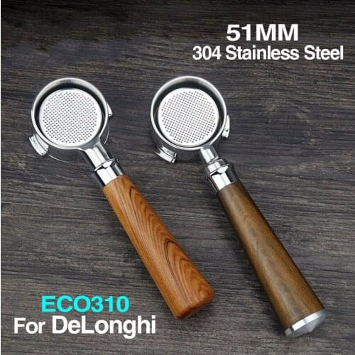 51mm Coffee Bottomless Portafilter Espresso Machine Accessory for Delonghi ECO310 Professional Filter Holder"