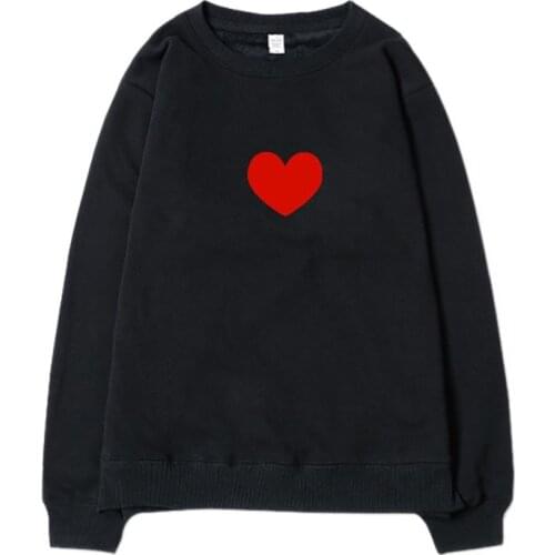 Harajuku Heart Print Hoodies Women korean Kawaii Sweatshirts Streetwear 90s Aesthetic Oversized Hoodie Girl Boy Streetwear