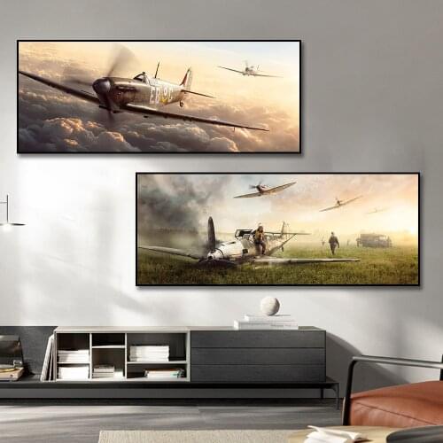 Czech Hurricane Fighter Poster Canvas Painting Print Hoom Decor Wall Art Picture For Living Room Home Decoration Frameless