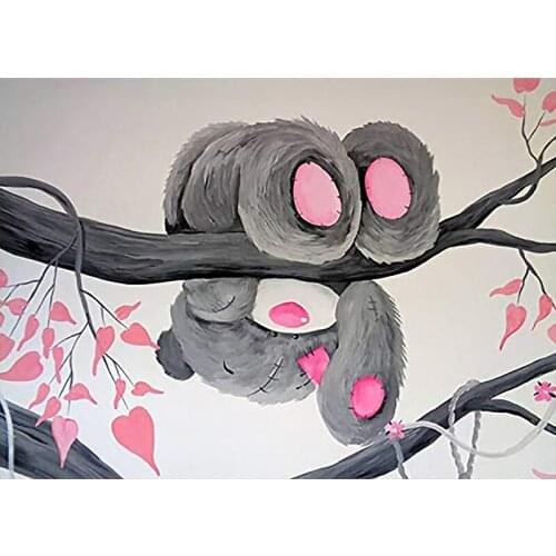 Picture By Numbers Bear Landscape Acrylic Drawing Canvas Wall Art Oil Painting By Number Girl DIY Home Decoration Gift