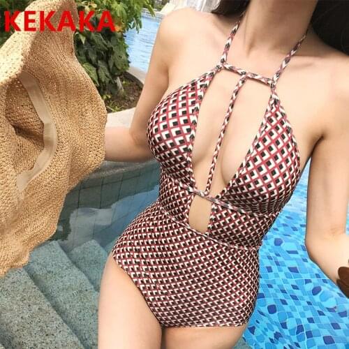 Красные слитные купальники Kekaka China At AliExpress
