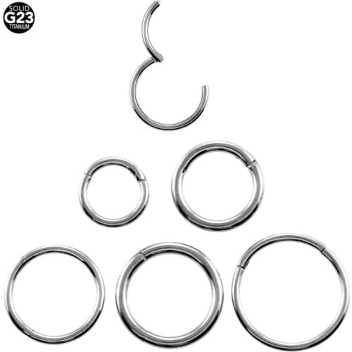 1PC G23 Titanium Hinged Segment Nose Rings Nipple Clicker Rings Ear Cartilage Tragus Helix Lip Piercings Unisex Fashion Jewelry