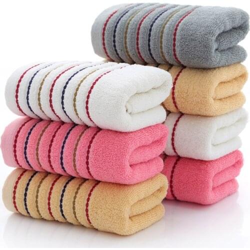 100% Cotton Striped Towels Set Soft Bath Thick Shower Bathroom Home Spa Face Towel for Adults Kids Toalla Serviette Handtuch