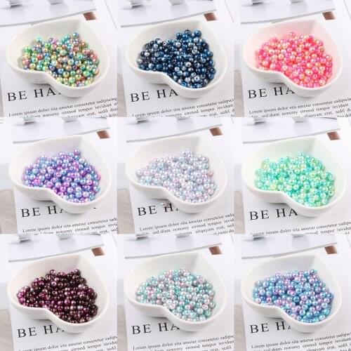 Colorful Round Pearls Beads Size 3-8mm Imitation Garment Pearl With hole For DIY Art Necklace Fashion Jewelry Making Accessories