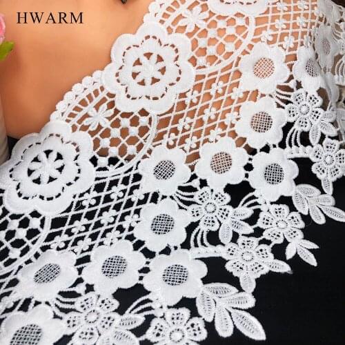 3m New Spot White Milk Silk Embroidery Water Soluble 3d Lace Fabric Hollow Bar Code Clothing Curtain Dress Accessories Sewing