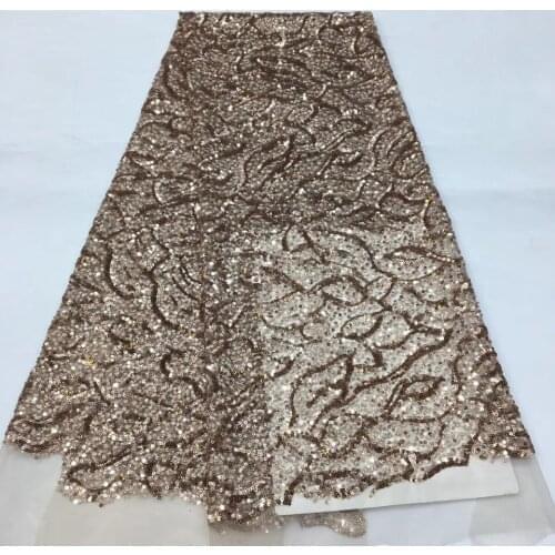 New Design African Lace Fabric High Quality French Nigeria Embroidered Tulle Lace Fabric Sequins XX38901